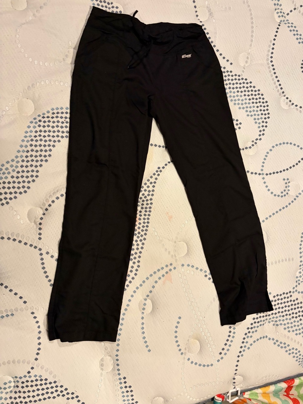 Black Scrub Bottoms with Drawstring Waist